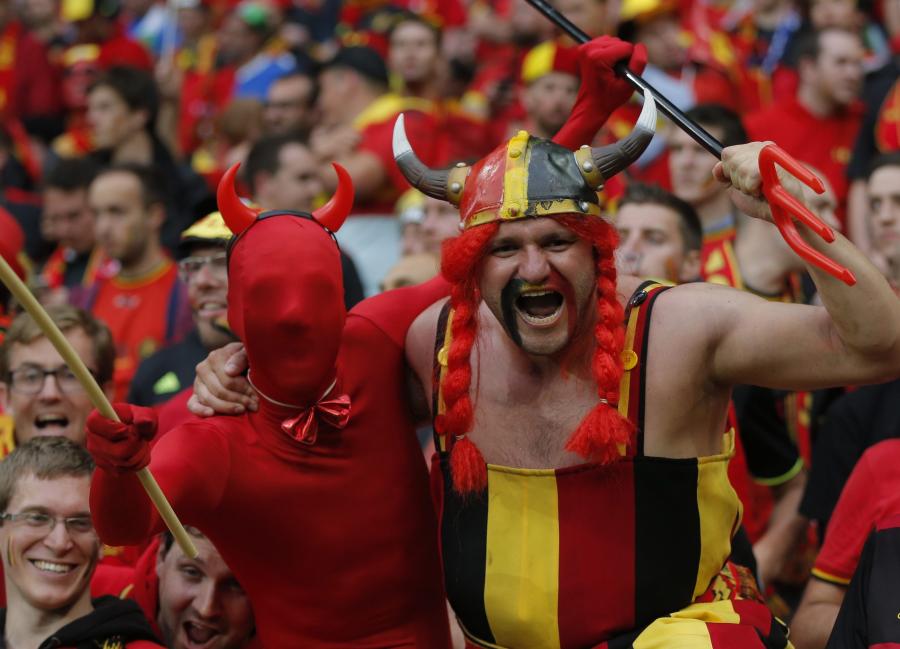 Kibice reprezentacji Belgii naprawdę mają "diabelską" fantazję