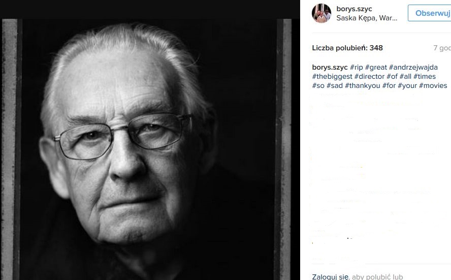 Borys Szyc żegna Andrzeja Wajdę